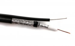 RG 6 M CCS(помеднен) коаксиален кабел  с носещо стоманено въже - 305m 