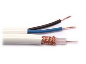 RG59+2x0.5 - комбиниран, коаксиален кабел, RG59+2x0,5, 300m 